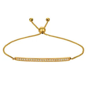 0.20 Carat Natural Diamond Bolo Bar Bracelet G SI 14K Yellow Gold 7'' adjustable