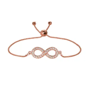 0.25 Carat Diamond Bolo Infinity Bracelet G SI 14K Rose Gold 7'' adjustable