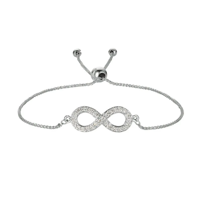 0.25 Carat Diamond Bolo Infinity Bracelet G SI 14K Yellow Gold 7'' adjustable