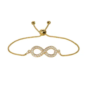 0.25 Carat Diamond Bolo Infinity Bracelet G SI 14K Yellow Gold 7'' adjustable