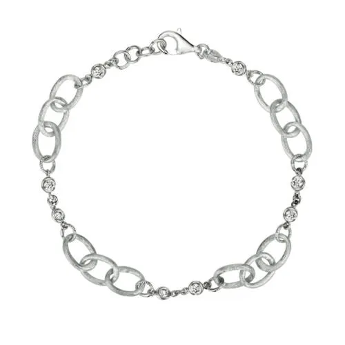 0.50 Carat Natural Diamond Chain Style Bracelet G SI 14K Yellow Gold 7''