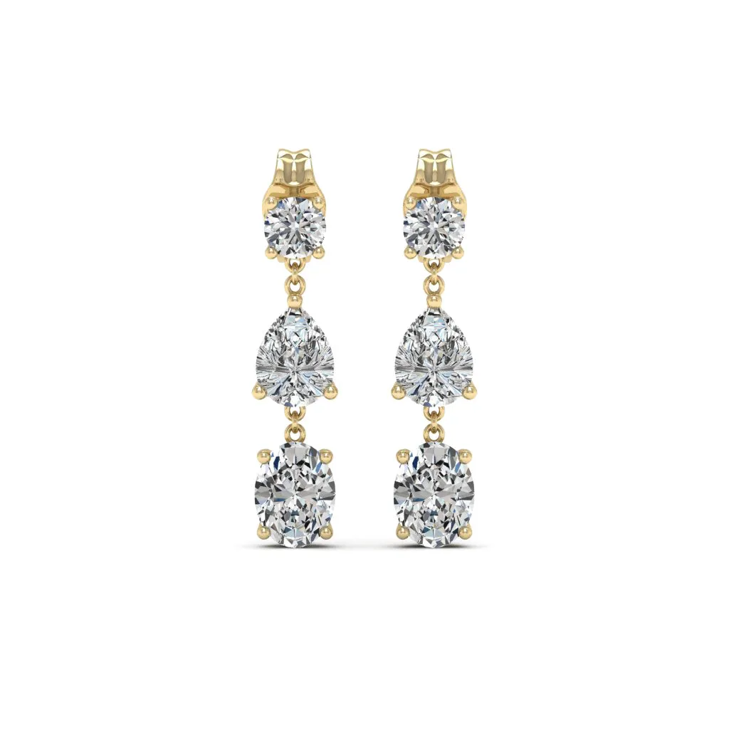 0.66 d.e.w cts Gaia Moissanite Dangle Earrings