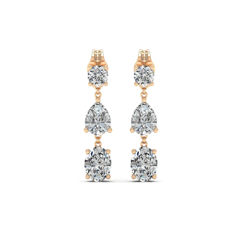 0.66 d.e.w cts Gaia Moissanite Dangle Earrings
