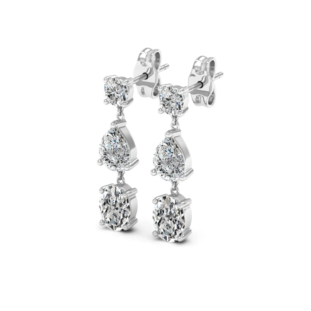 0.66 d.e.w cts Gaia Moissanite Dangle Earrings