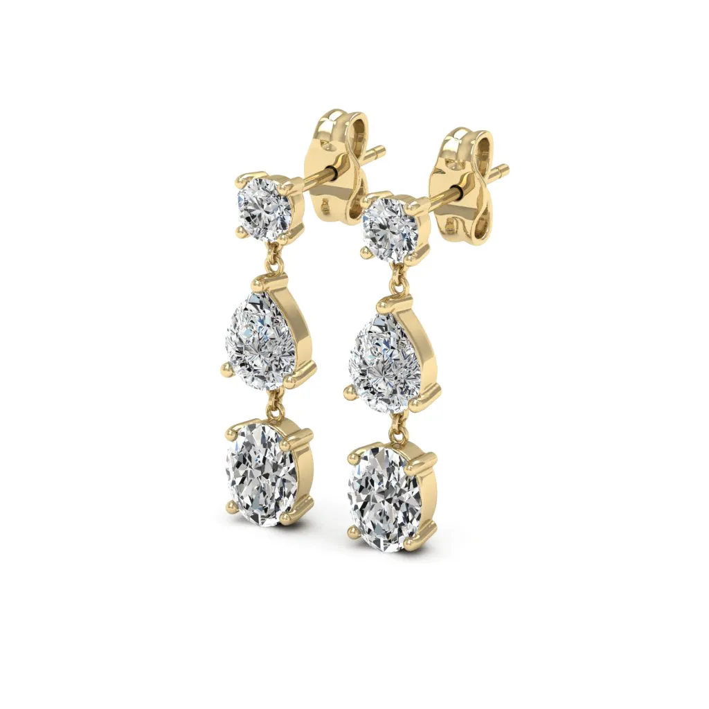0.66 d.e.w cts Gaia Moissanite Dangle Earrings