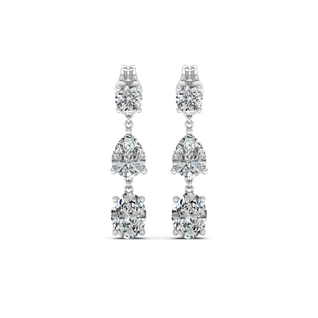 0.66 d.e.w cts Gaia Moissanite Dangle Earrings