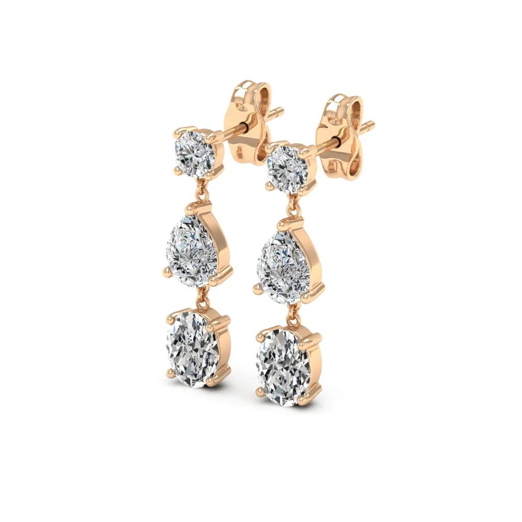 0.66 d.e.w cts Gaia Moissanite Dangle Earrings