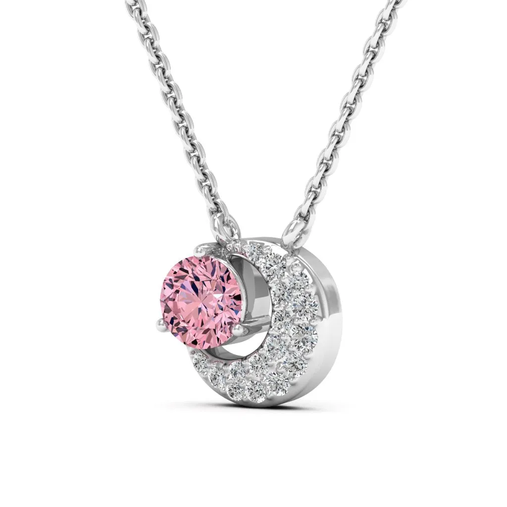 0.66 d.e.w cts Luna Moissanite Necklace