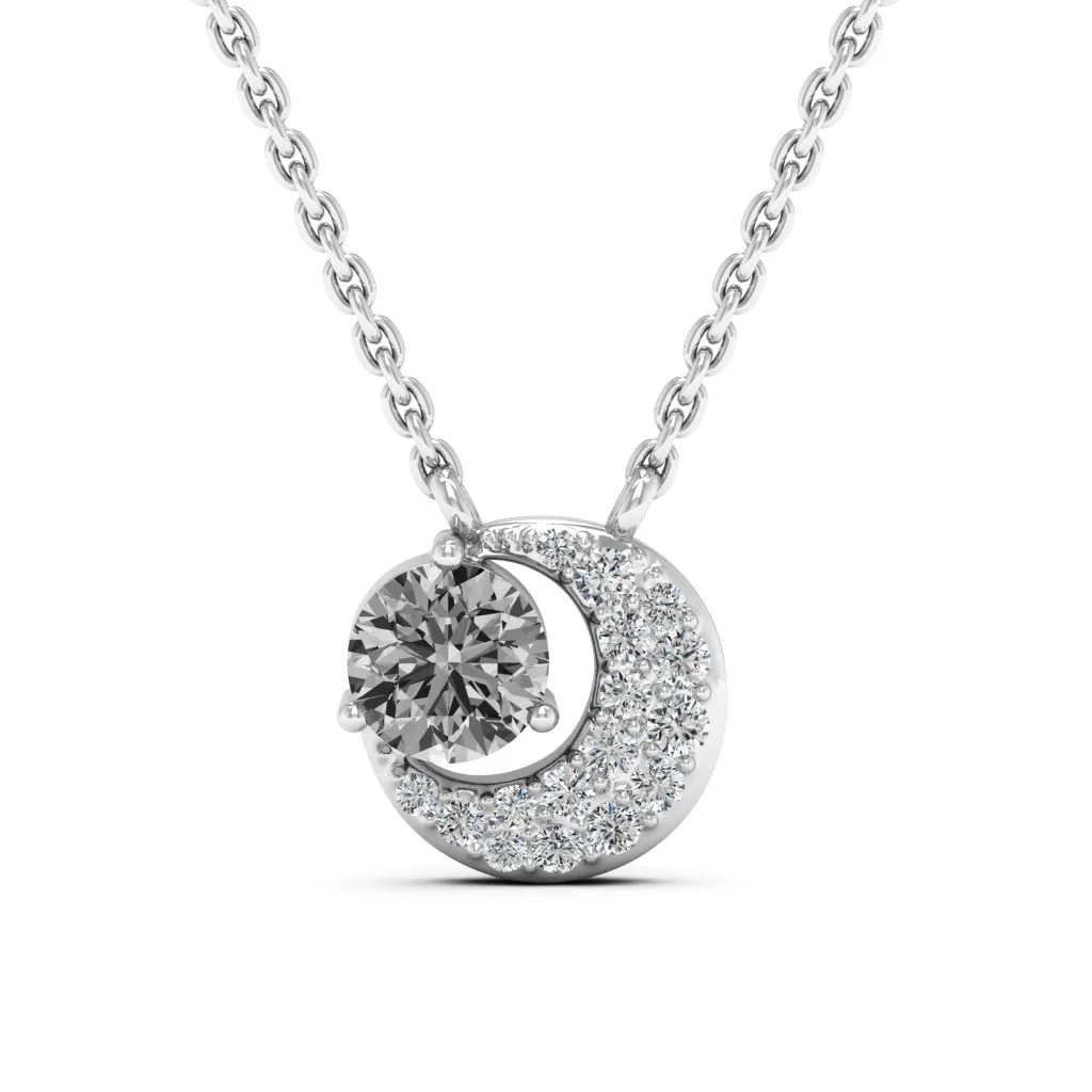 0.66 d.e.w cts Luna Moissanite Necklace