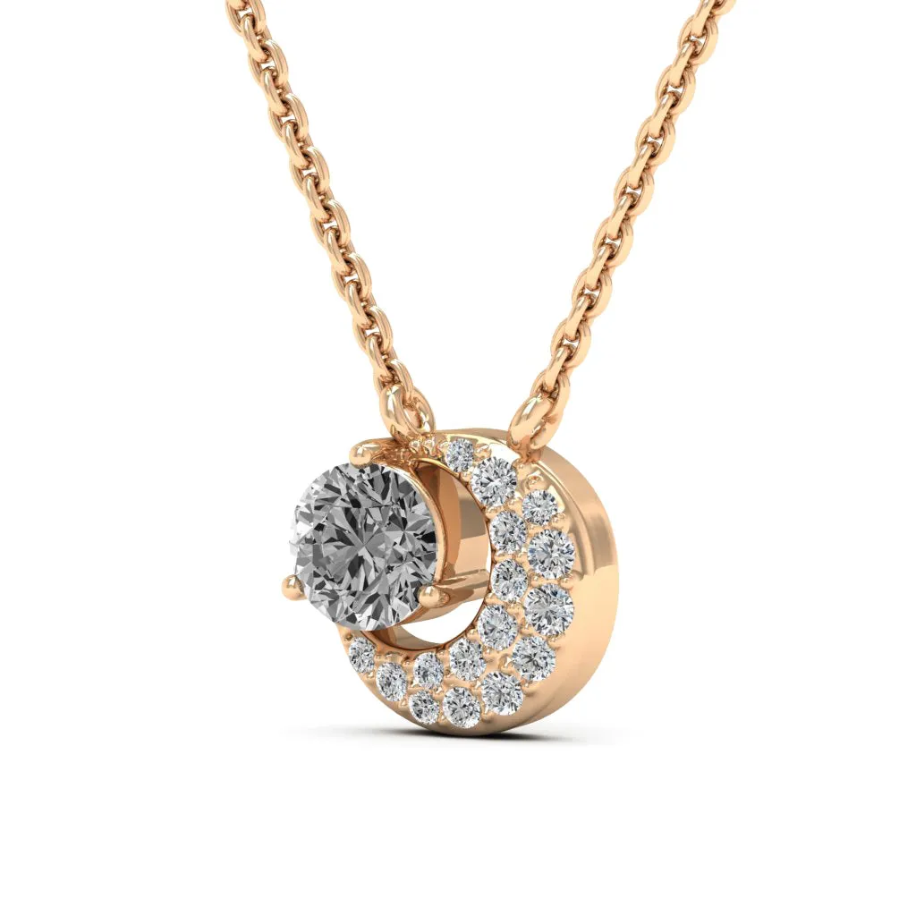 0.66 d.e.w cts Luna Moissanite Necklace
