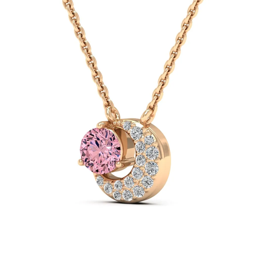 0.66 d.e.w cts Luna Moissanite Necklace