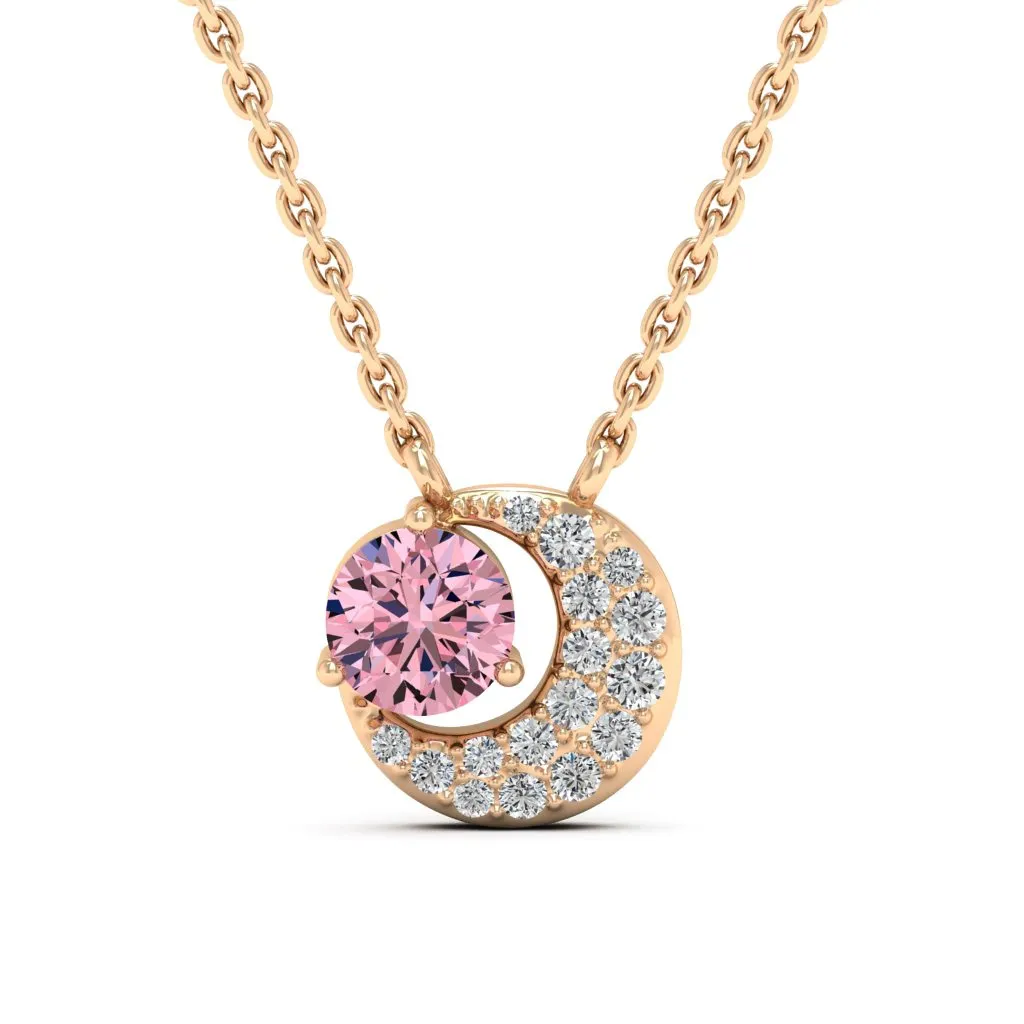 0.66 d.e.w cts Luna Moissanite Necklace