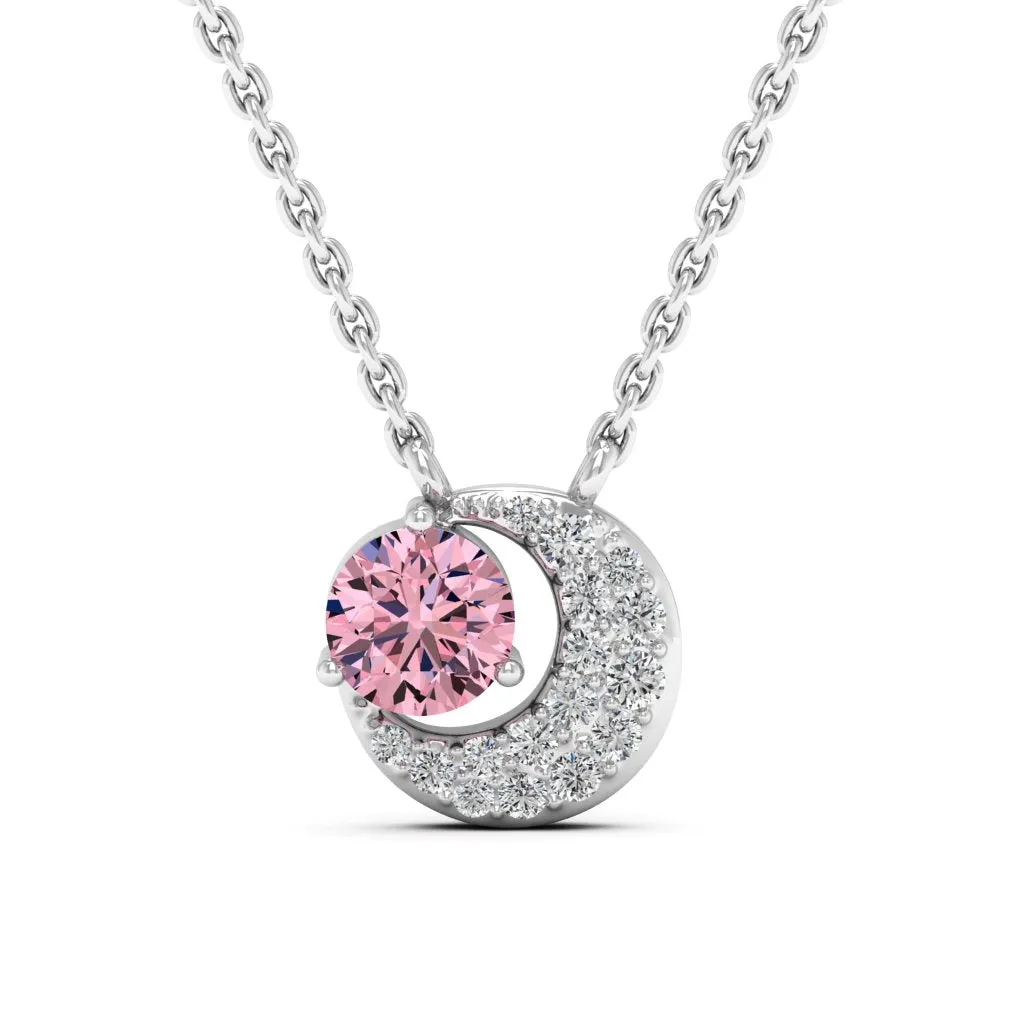 0.66 d.e.w cts Luna Moissanite Necklace