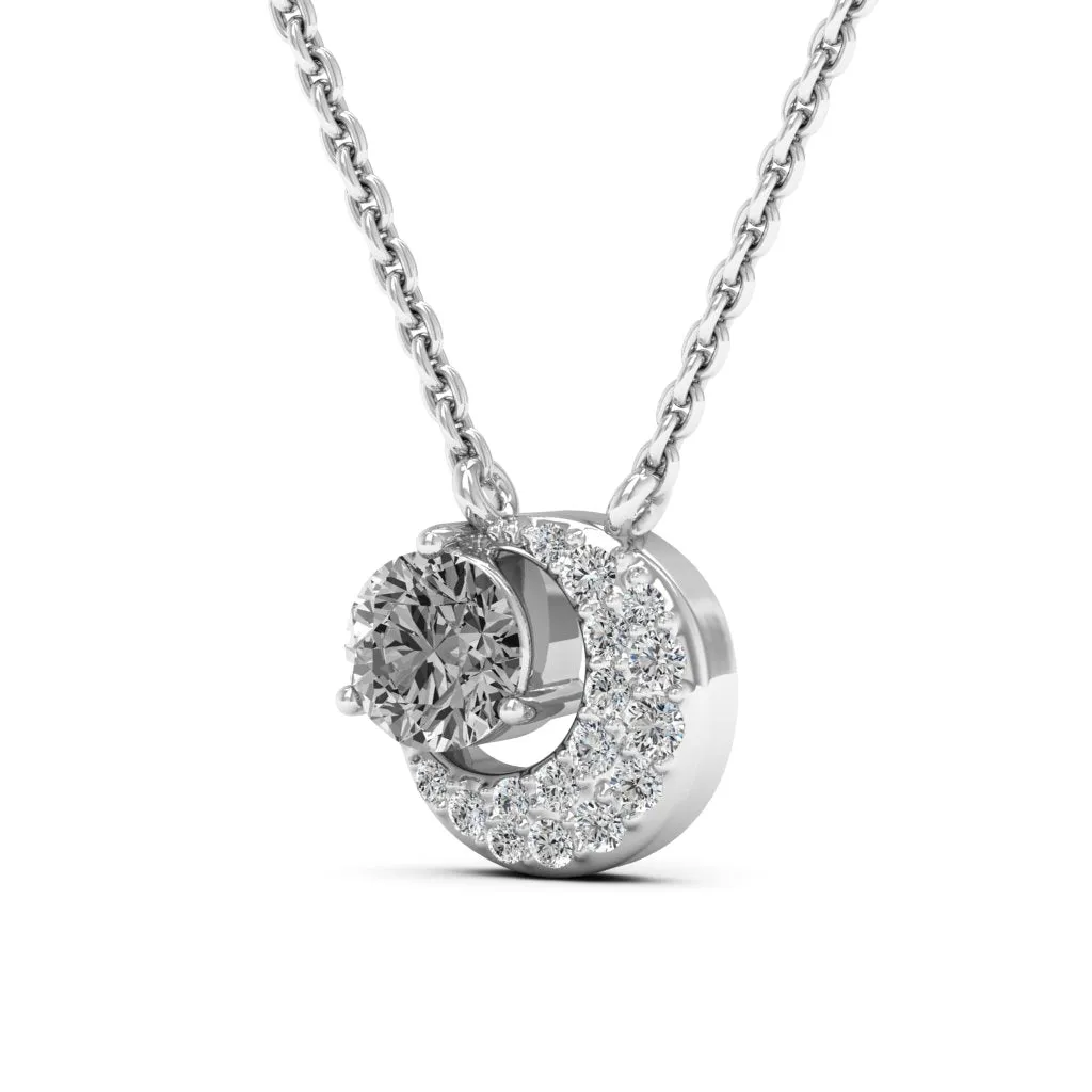 0.66 d.e.w cts Luna Moissanite Necklace