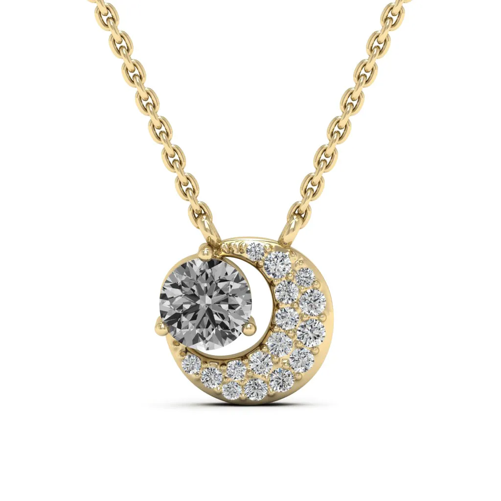 0.66 d.e.w cts Luna Moissanite Necklace