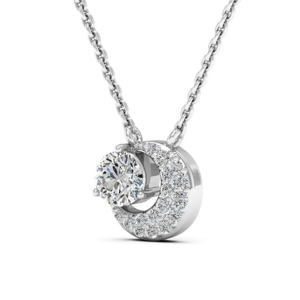 0.66 d.e.w cts Luna Moissanite Necklace