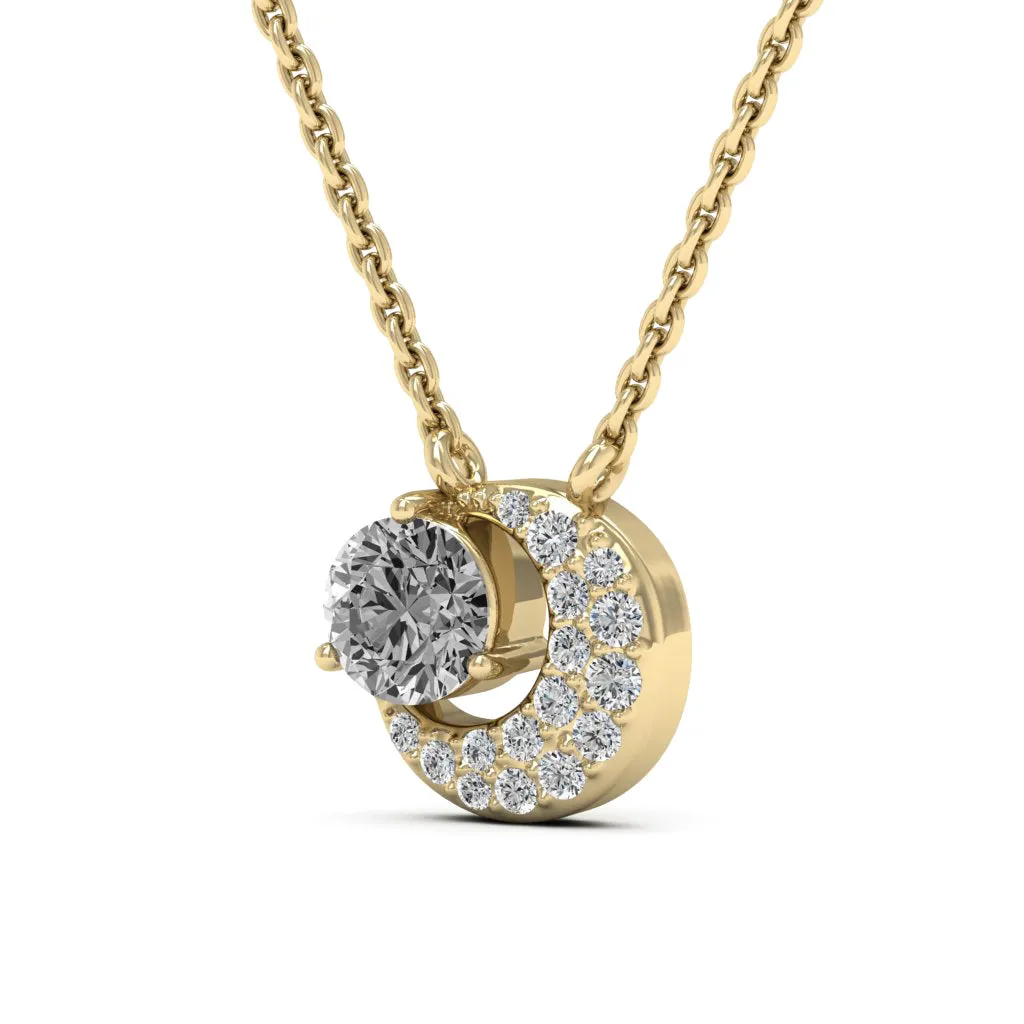 0.66 d.e.w cts Luna Moissanite Necklace