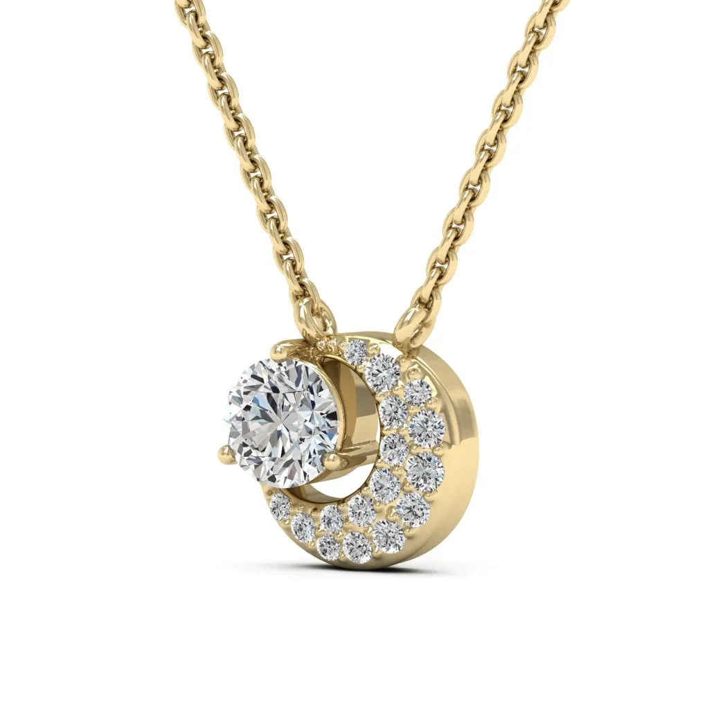 0.66 d.e.w cts Luna Moissanite Necklace