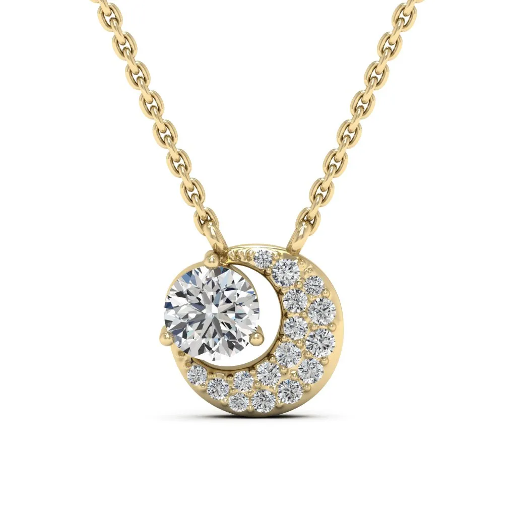 0.66 d.e.w cts Luna Moissanite Necklace