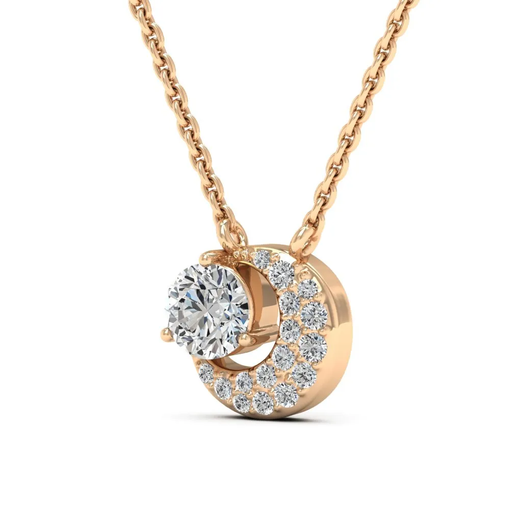0.66 d.e.w cts Luna Moissanite Necklace