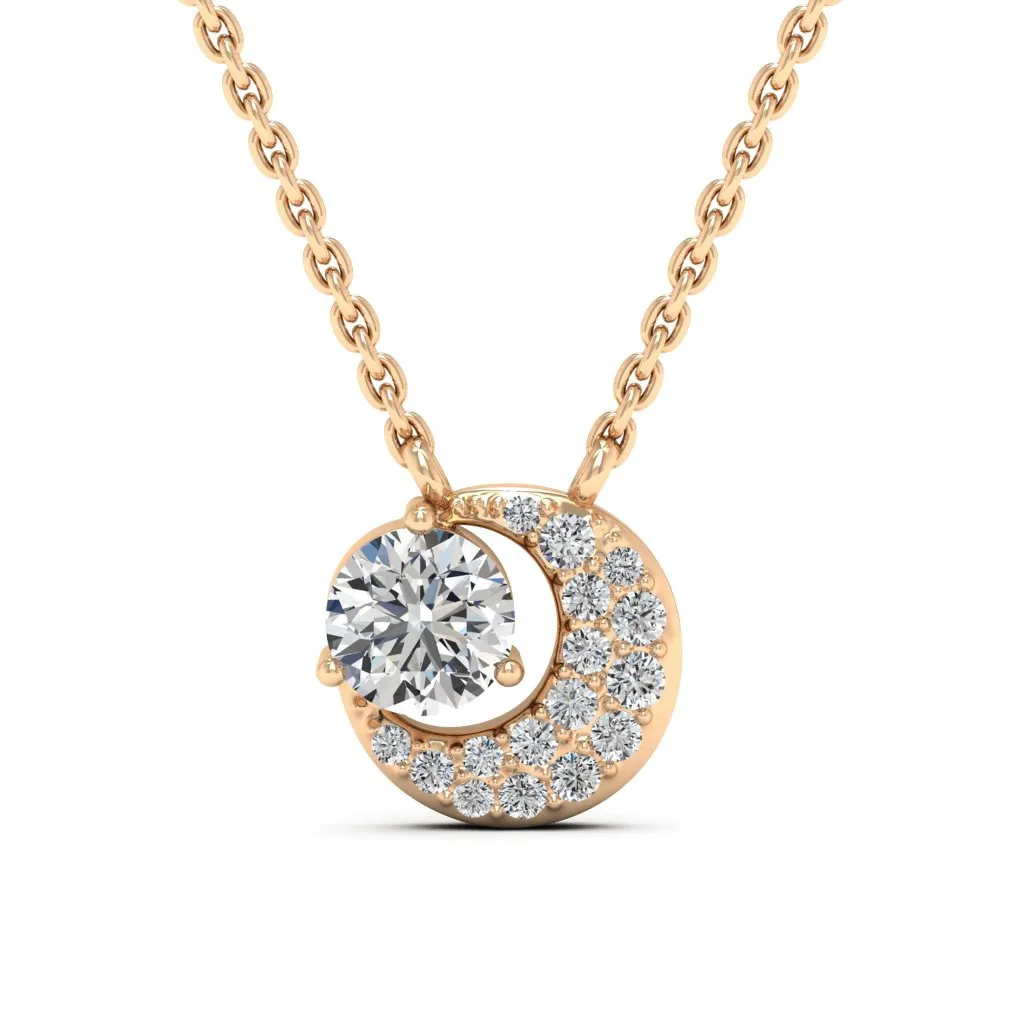 0.66 d.e.w cts Luna Moissanite Necklace