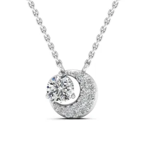 0.66 d.e.w cts Luna Moissanite Necklace