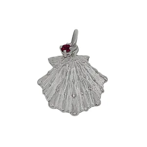 07 July "Birthshell" Sterling Silver Charm: The Lion’s Paw with Ruby