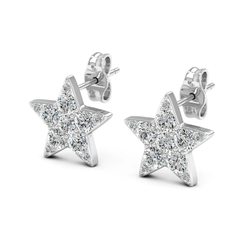0.71 d.e.w cts Elena Moissanite Stud Earrings