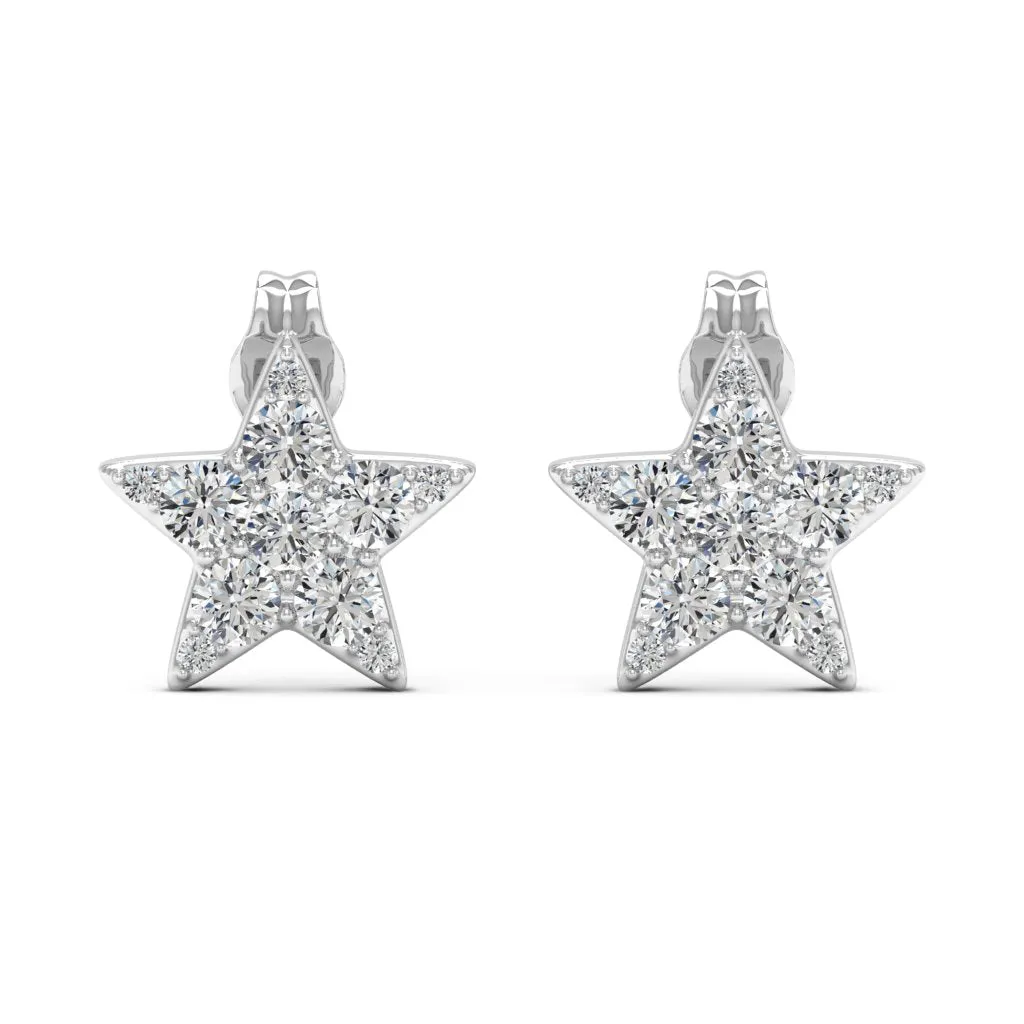 0.71 d.e.w cts Elena Moissanite Stud Earrings
