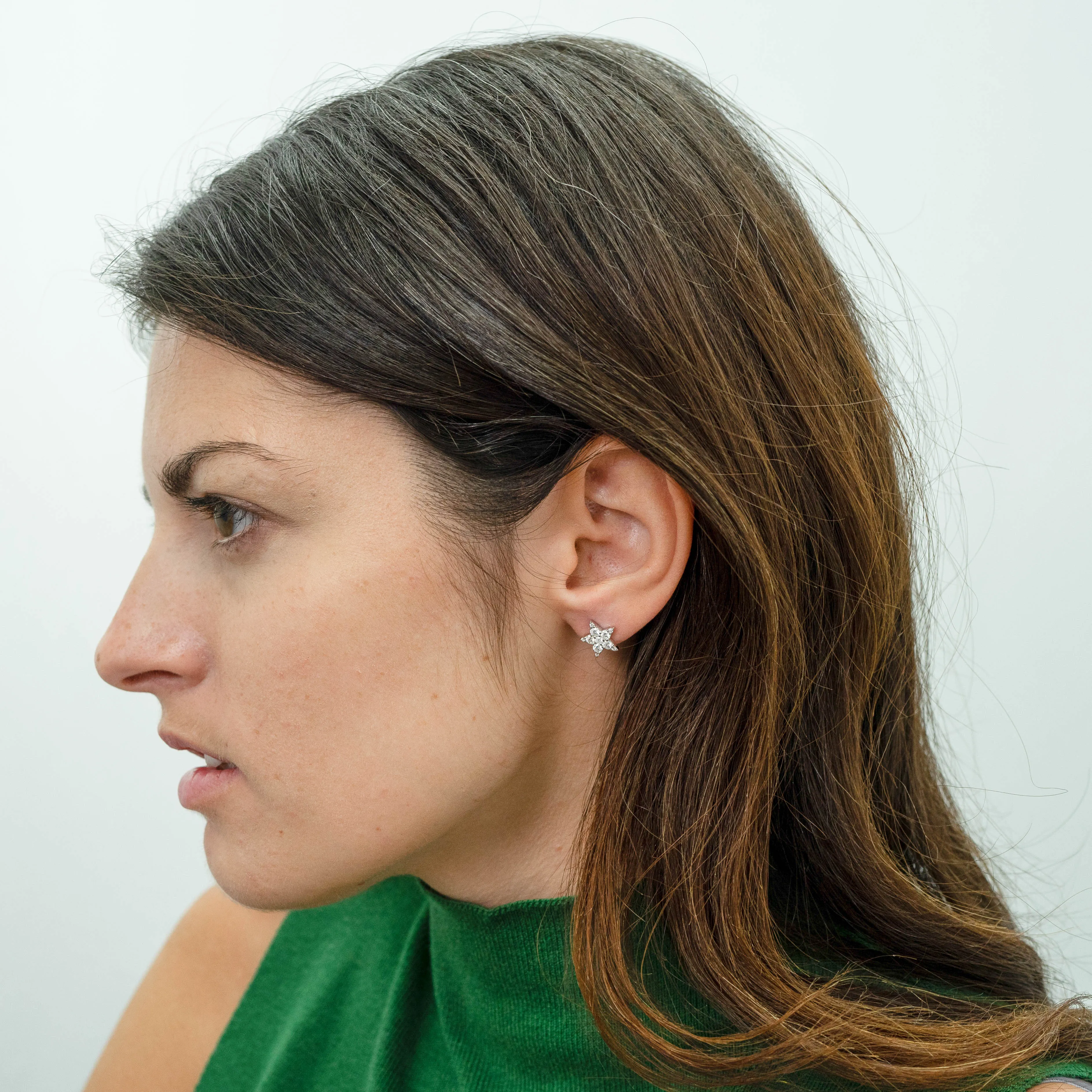 0.71 d.e.w cts Elena Moissanite Stud Earrings