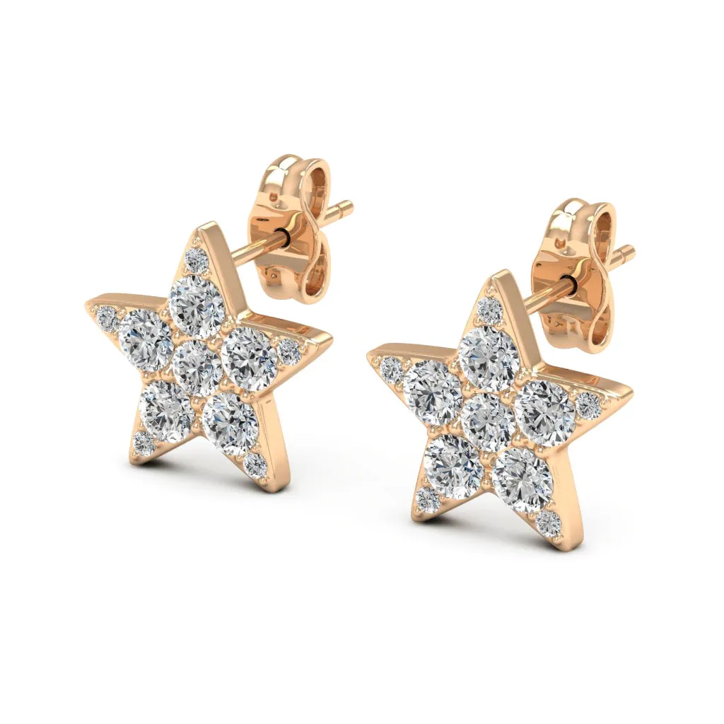 0.71 d.e.w cts Elena Moissanite Stud Earrings