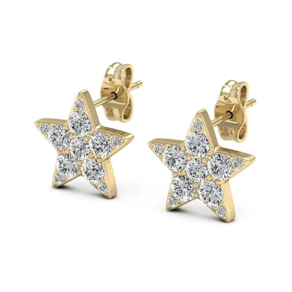 0.71 d.e.w cts Elena Moissanite Stud Earrings