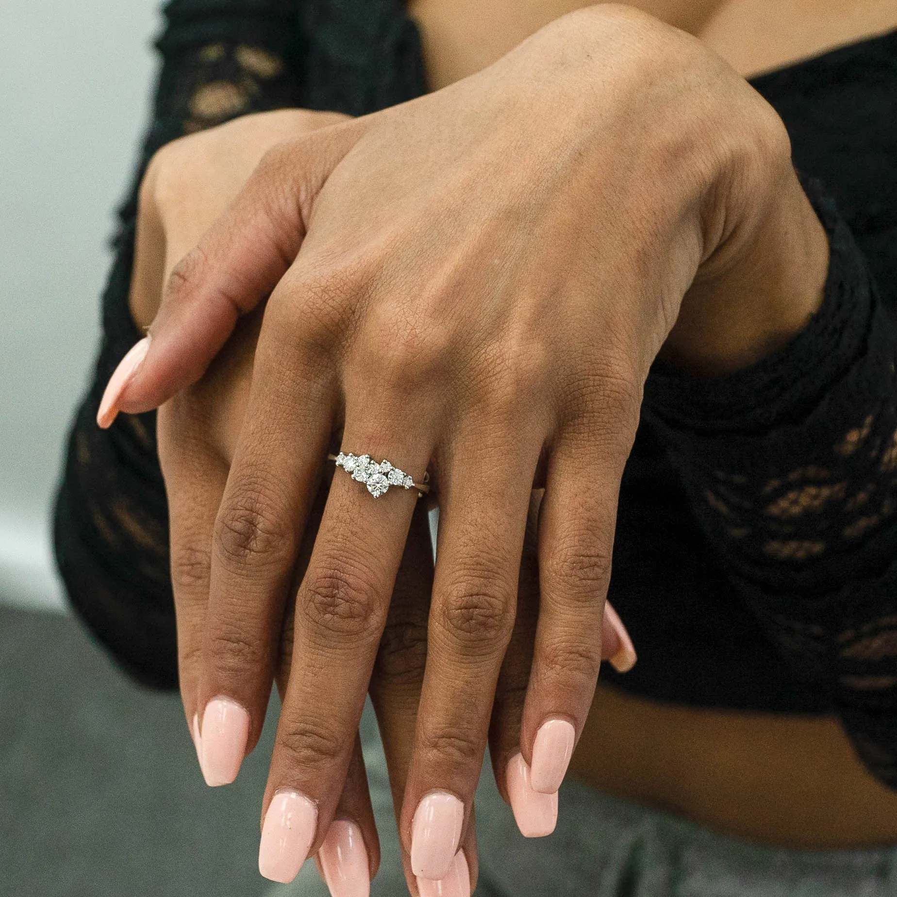 0.73 d.e.w cts Vesta Moissanite Ring
