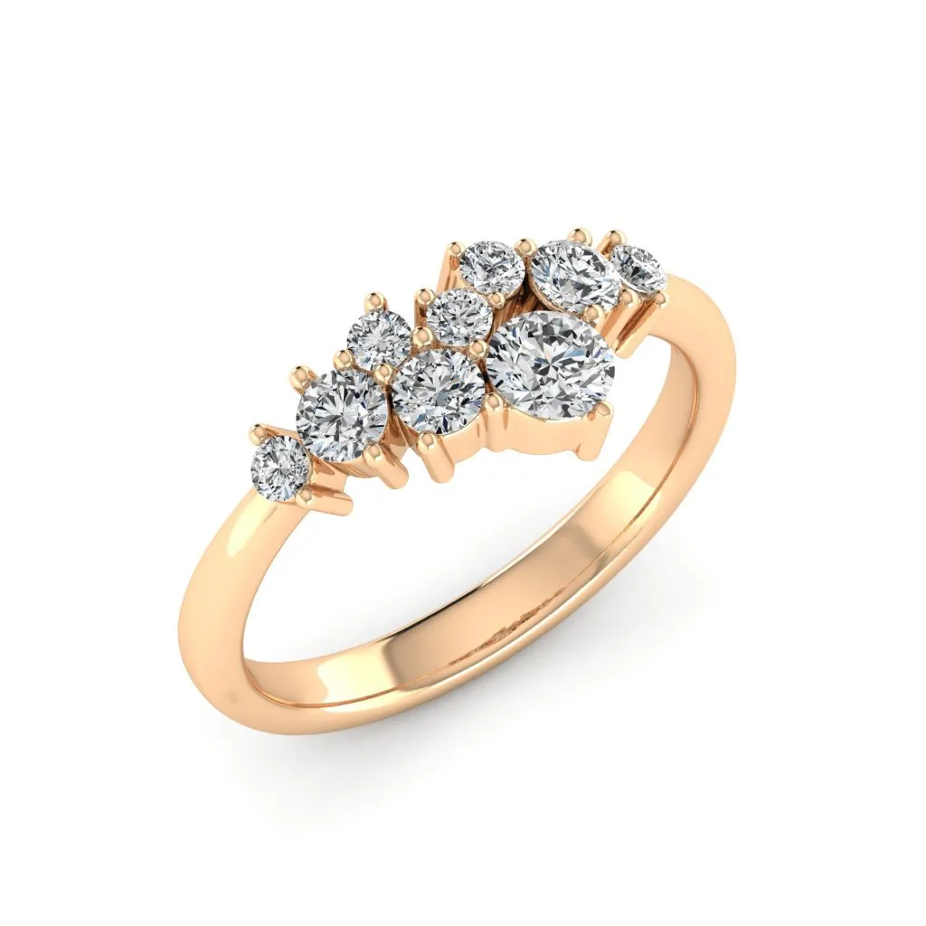 0.73 d.e.w cts Vesta Moissanite Ring