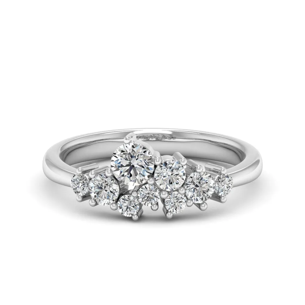 0.73 d.e.w cts Vesta Moissanite Ring