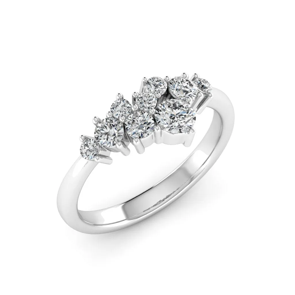 0.73 d.e.w cts Vesta Moissanite Ring