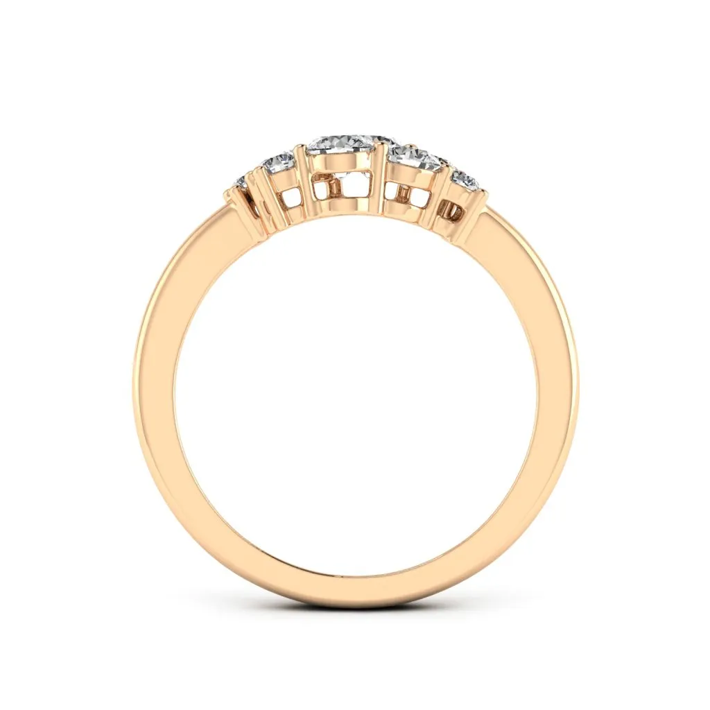 0.74 d.e.w cts Celena Moissanite Ring