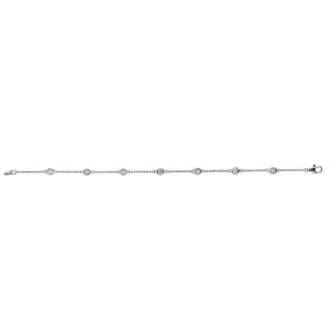 0.75 Carat Natural Diamond Bezel Bracelet G SI 14K White Gold 7 ''