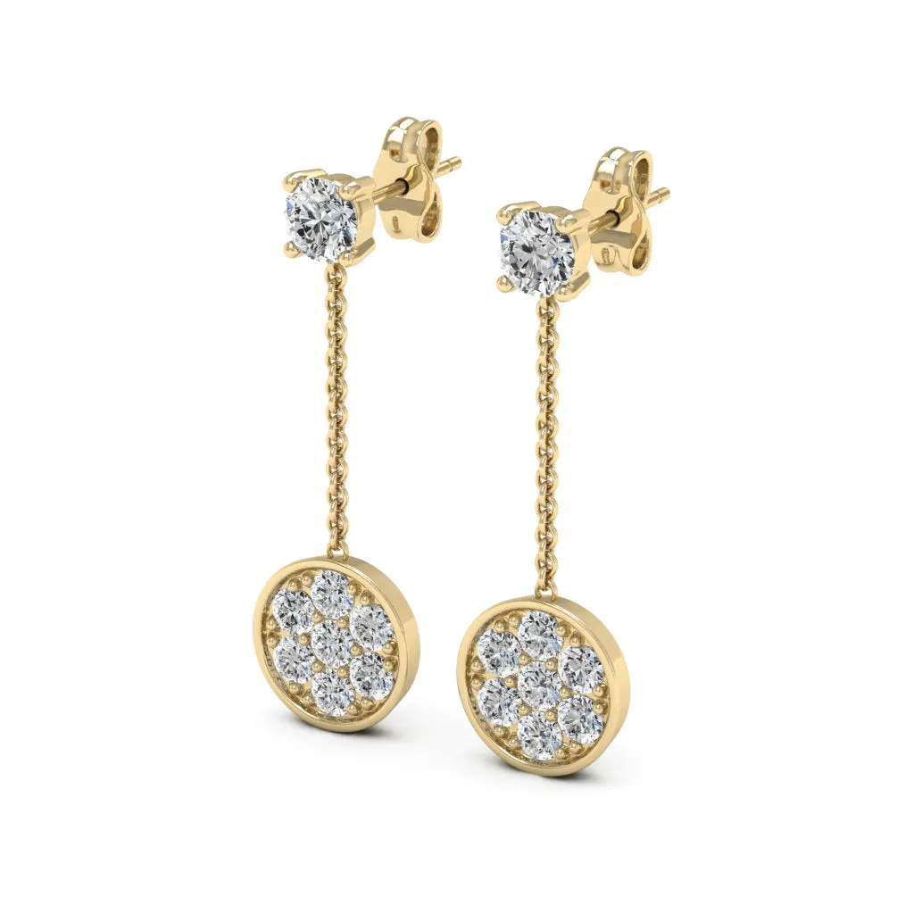 0.76 d.e.w cts Celeste Moissanite Dangle Earrings