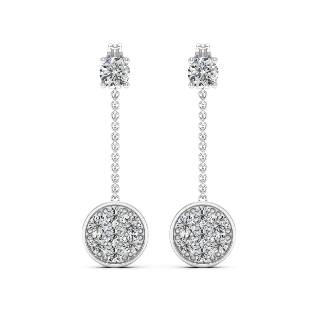 0.76 d.e.w cts Celeste Moissanite Dangle Earrings