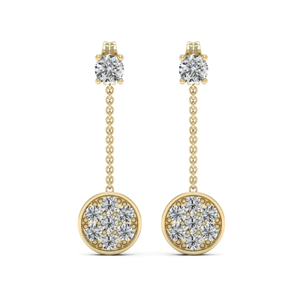 0.76 d.e.w cts Celeste Moissanite Dangle Earrings