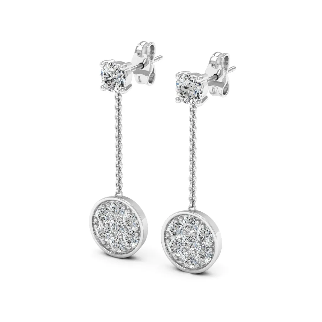 0.76 d.e.w cts Celeste Moissanite Dangle Earrings