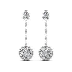 0.76 d.e.w cts Celeste Moissanite Dangle Earrings