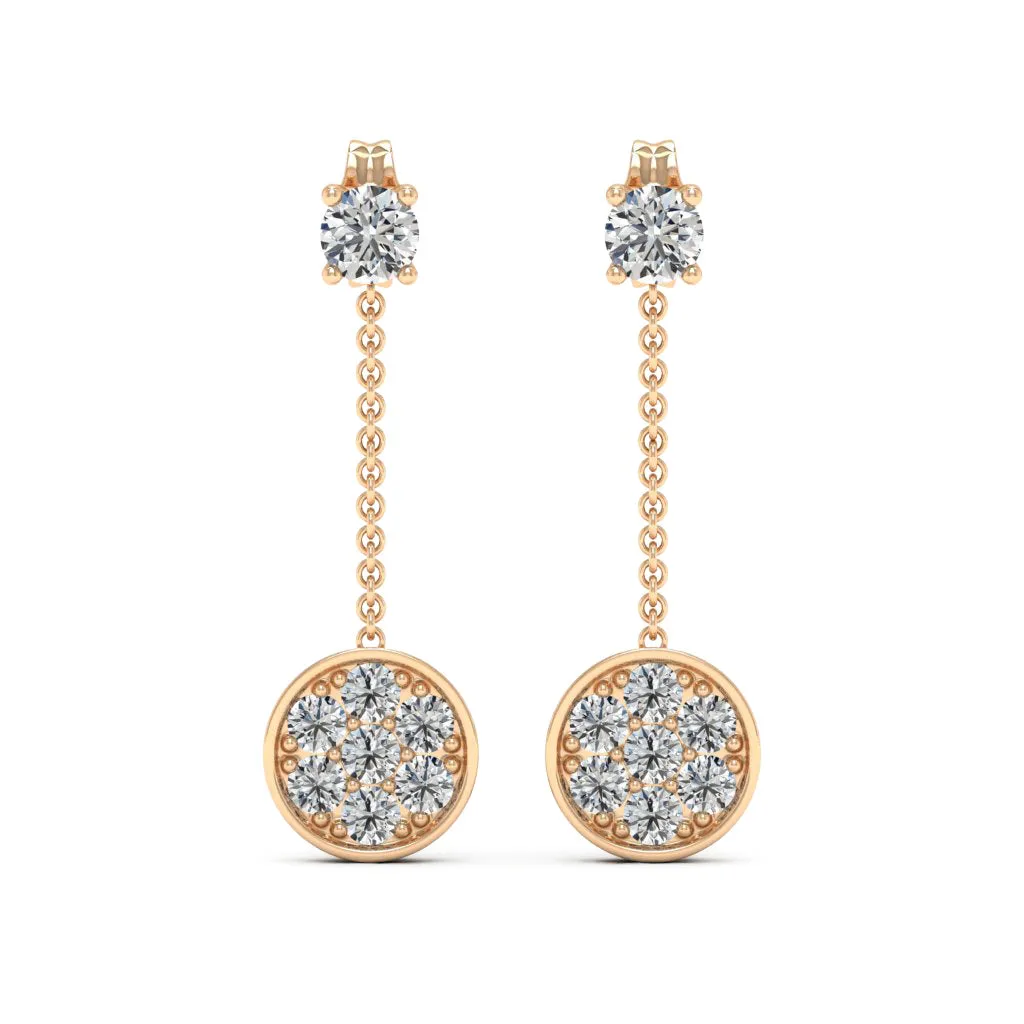 0.76 d.e.w cts Celeste Moissanite Dangle Earrings