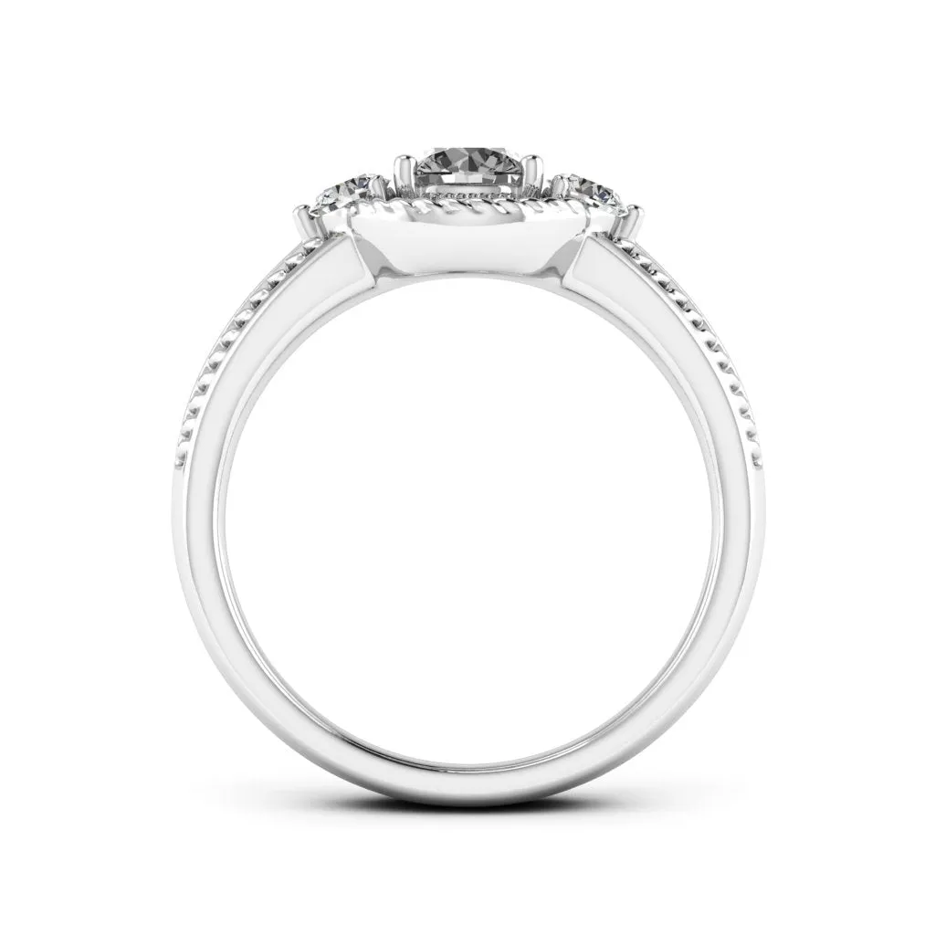 0.77 d.e.w cts Mili Moissanite Ring