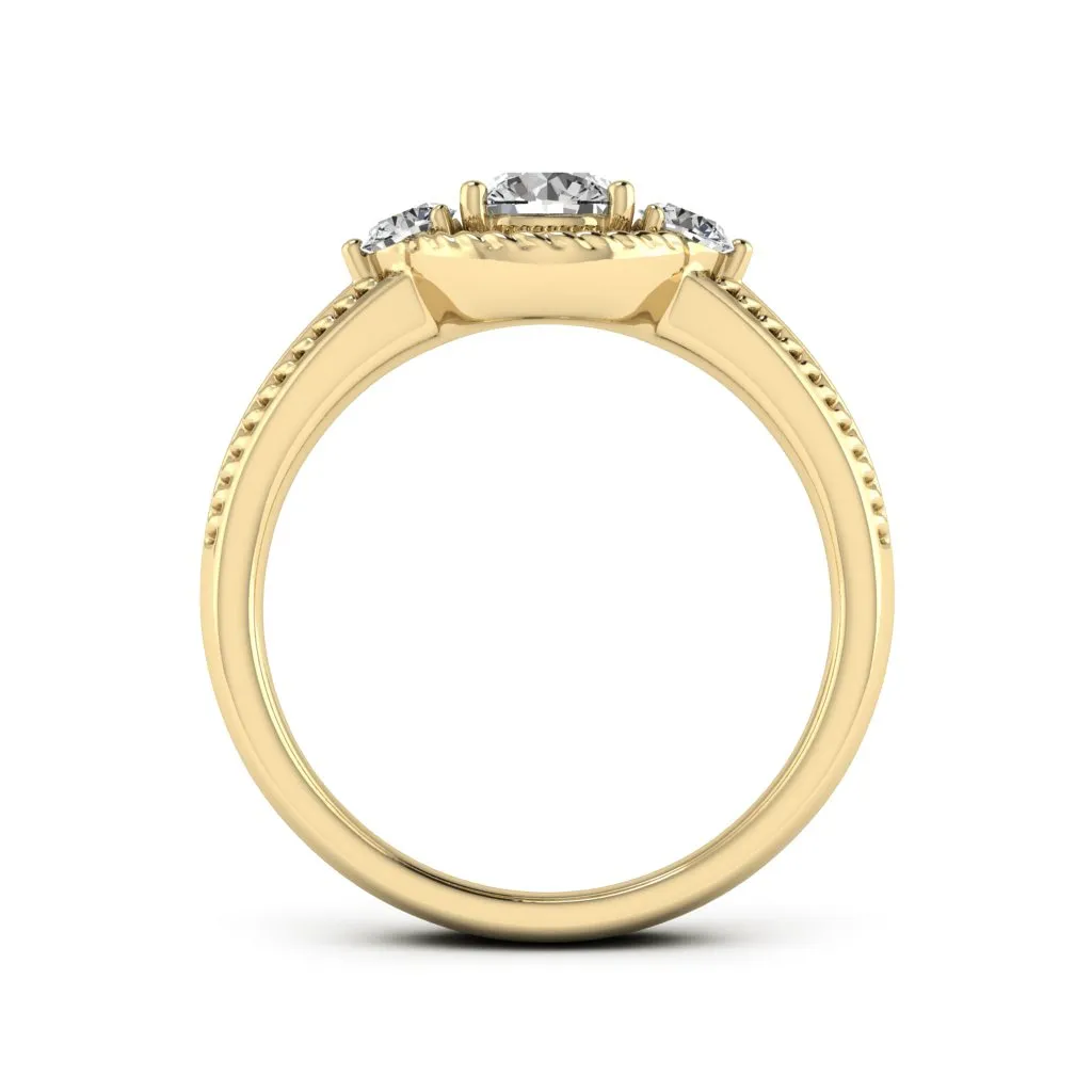 0.77 d.e.w cts Mili Moissanite Ring