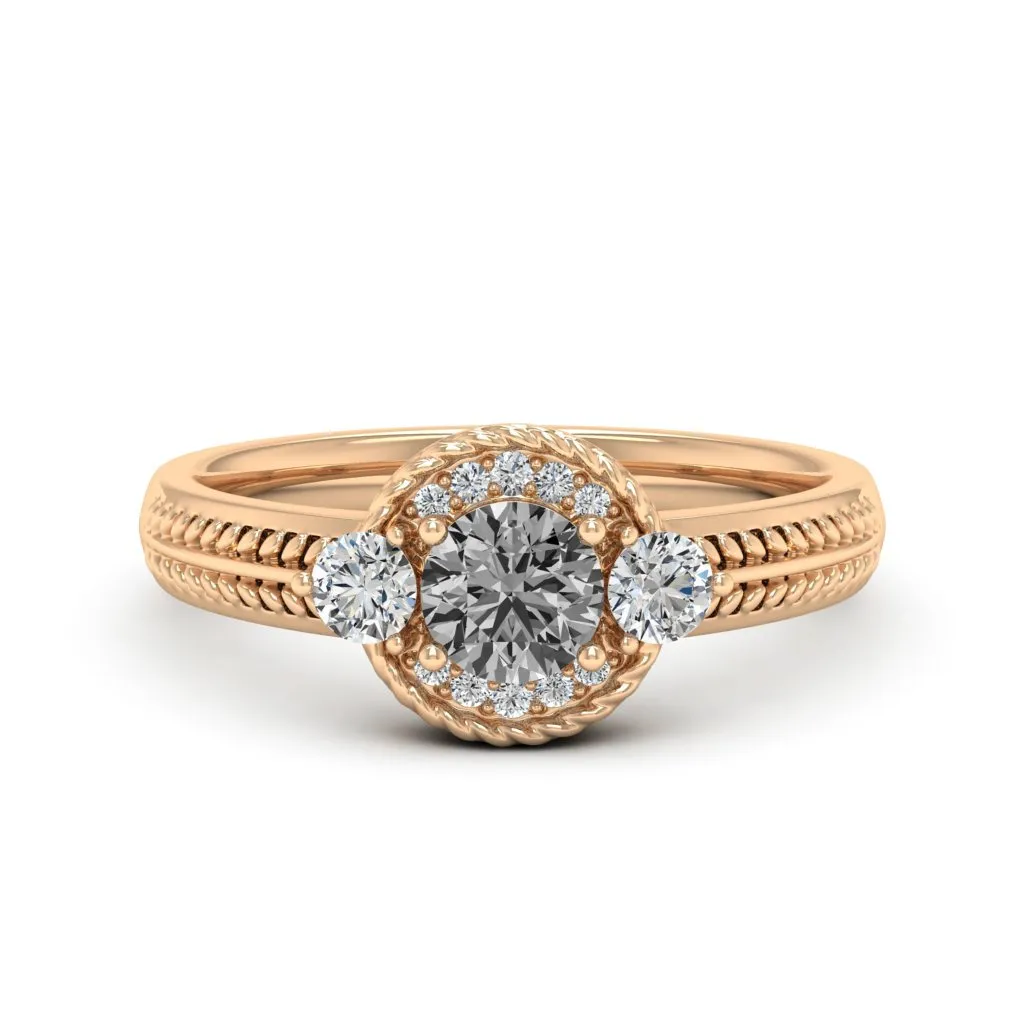0.77 d.e.w cts Mili Moissanite Ring