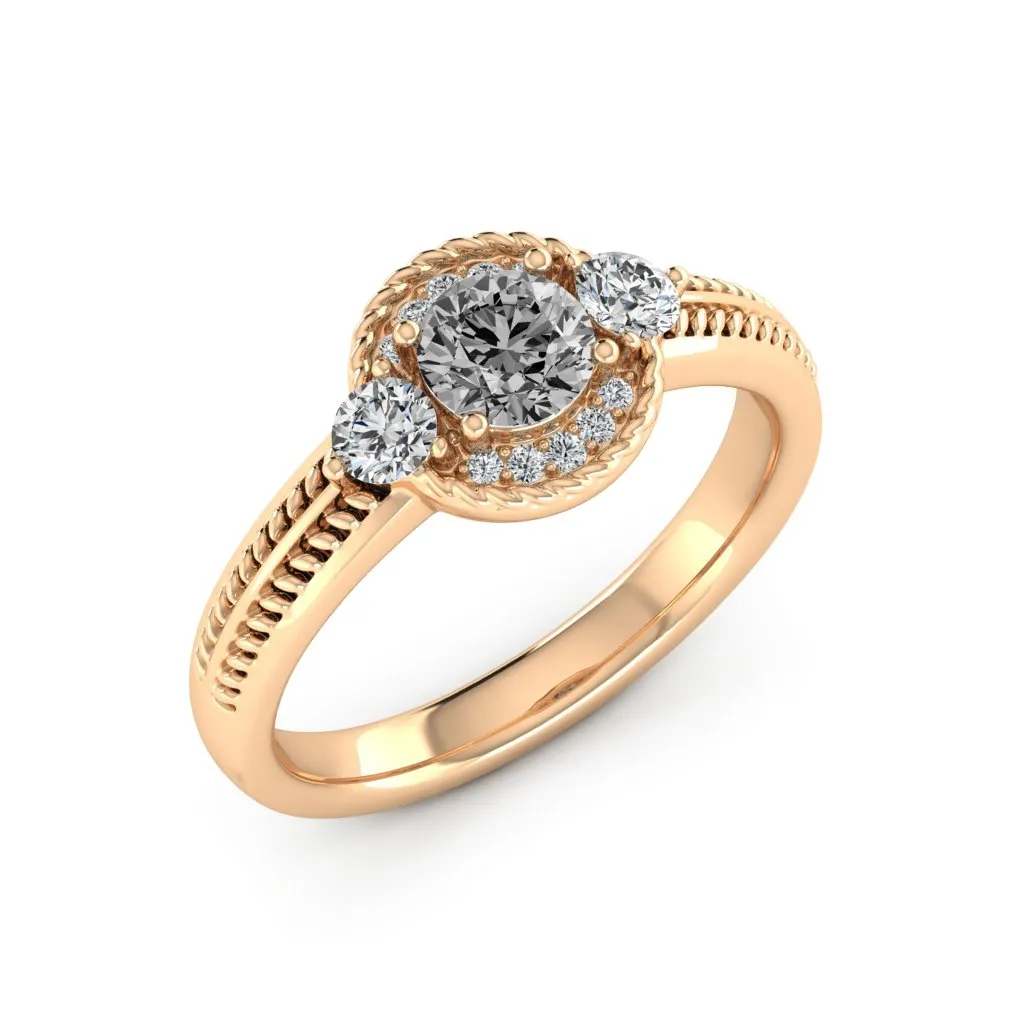 0.77 d.e.w cts Mili Moissanite Ring