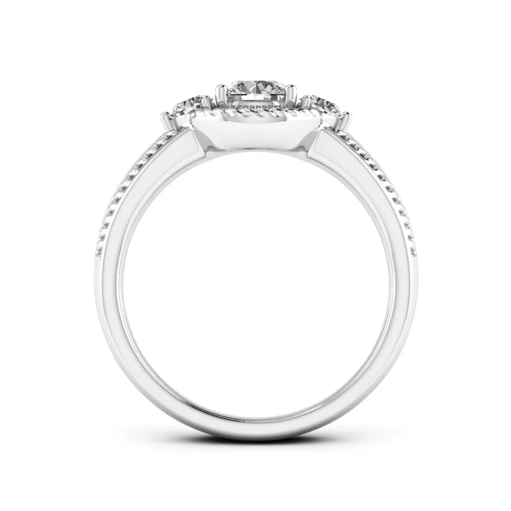 0.77 d.e.w cts Mili Moissanite Ring