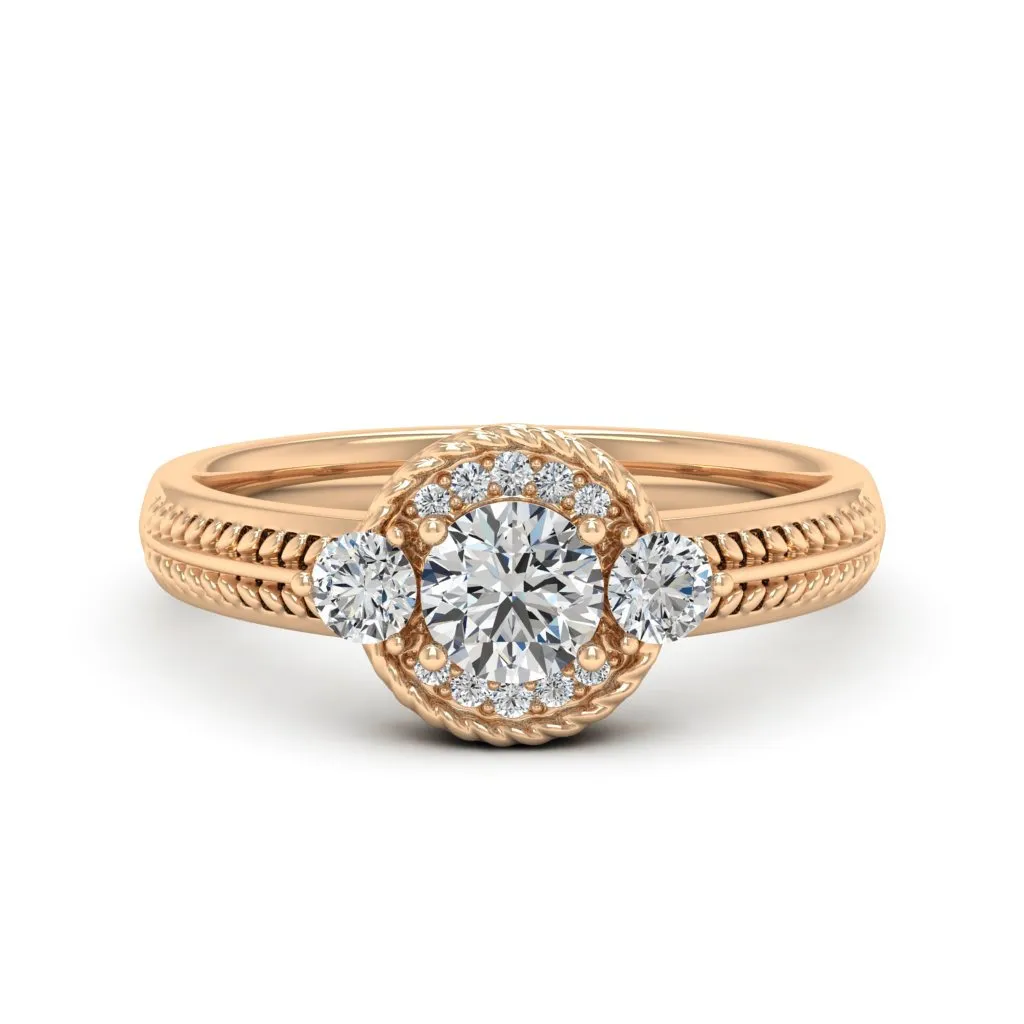 0.77 d.e.w cts Mili Moissanite Ring